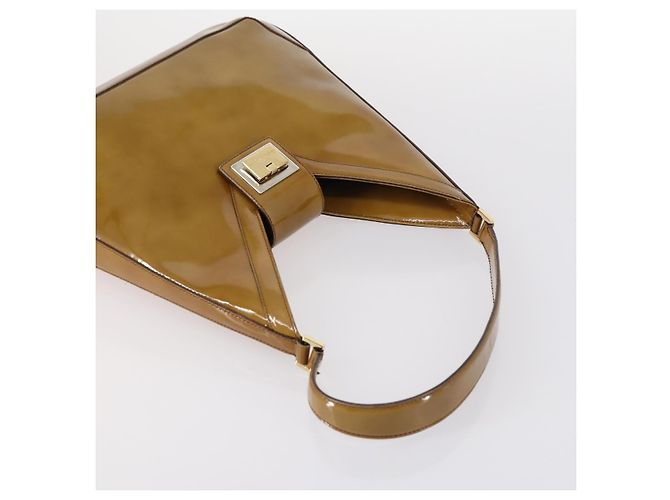Borsa Salvatore Ferragamo Tela Smaltata Pelle 7Set Nero Marrone Auth bs29709 - vista 14