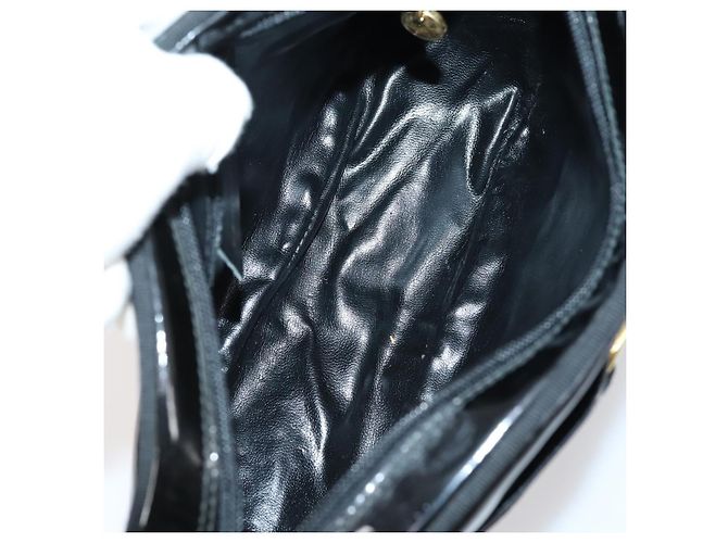 Borsa Salvatore Ferragamo Tela Smaltata Pelle 7Set Nero Marrone Auth bs29709 - vista 26