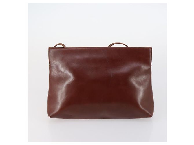 Borsa Salvatore Ferragamo Tela Smaltata Pelle 7Set Nero Marrone Auth bs29709 - vista 33