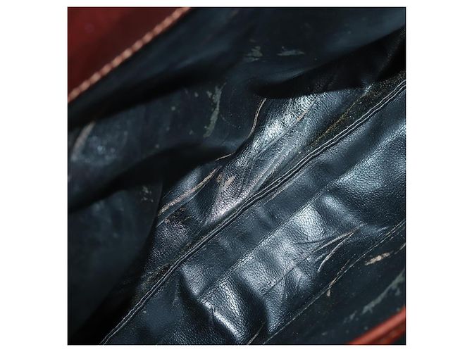 Borsa Salvatore Ferragamo Tela Smaltata Pelle 7Set Nero Marrone Auth bs29709 - vista 36