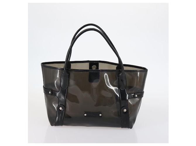 Borsa Salvatore Ferragamo Tela Smaltata Pelle 7Set Nero Marrone Auth bs29709 - vista 7
