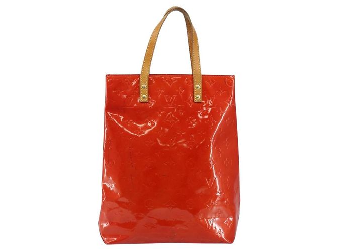 LOUIS VUITTON Monogram Vernis Reade MM Borsa a Mano Rossa M91086 LV Auth gh954 Rosso - vista 13