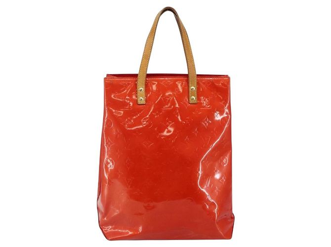 LOUIS VUITTON Monogram Vernis Reade MM Borsa a Mano Rossa M91086 LV Auth gh954 Rosso - vista 2