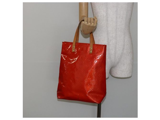 LOUIS VUITTON Monogram Vernis Reade MM Borsa a Mano Rossa M91086 LV Auth gh954 Rosso - vista 22