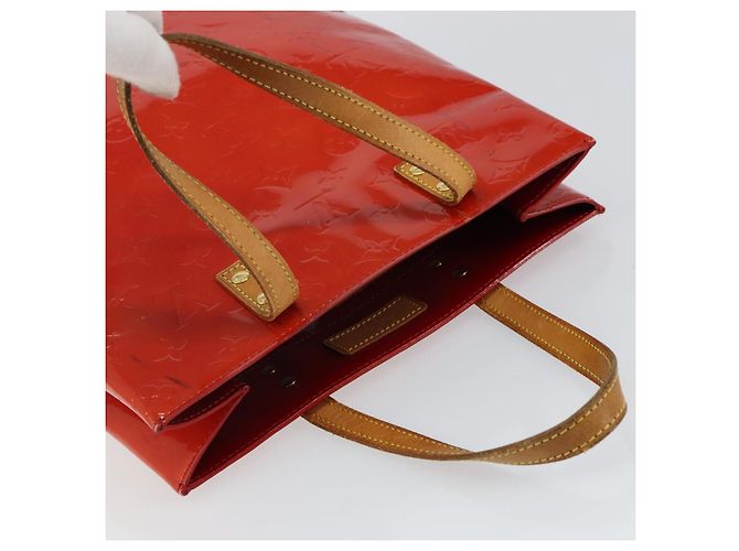 LOUIS VUITTON Monogram Vernis Reade MM Borsa a Mano Rossa M91086 LV Auth gh954 Rosso - vista 6