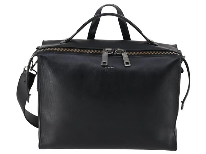 Borsa a mano FENDI in pelle 2 in 1 nera Auth bs29449 Nero - vista 13