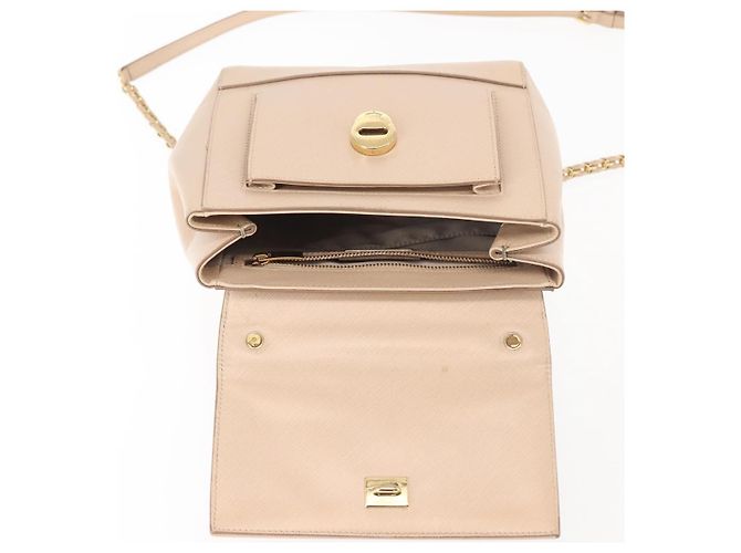 Borsa a Spalla Chain Vala in Pelle Salvatore Ferragamo 2 in 1 Rosa Oro Auth 144333 - vista 19