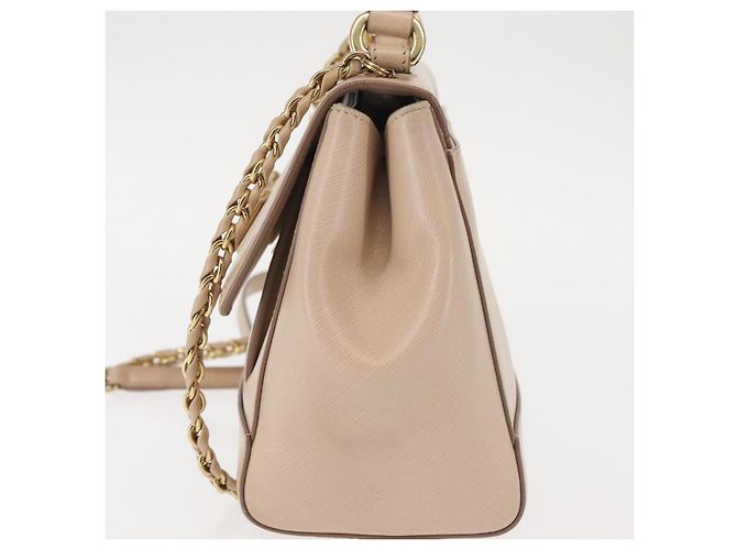Borsa a Spalla Chain Vala in Pelle Salvatore Ferragamo 2 in 1 Rosa Oro Auth 144333 - vista 3