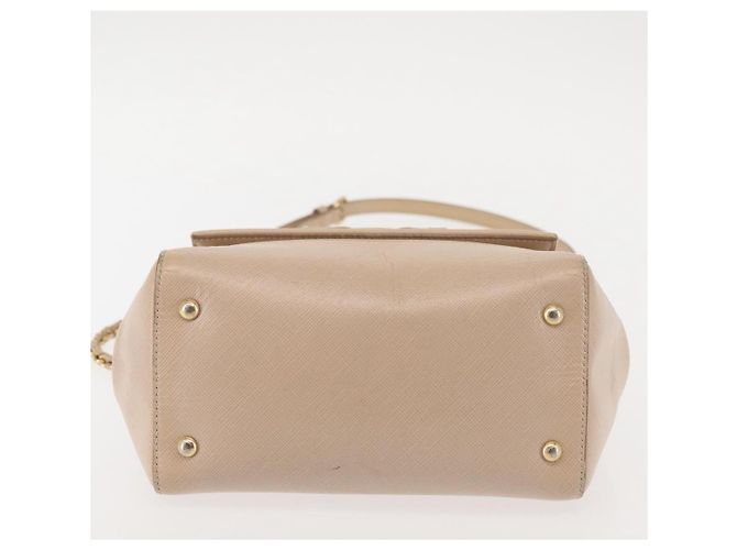 Borsa a Spalla Chain Vala in Pelle Salvatore Ferragamo 2 in 1 Rosa Oro Auth 144333 - vista 5