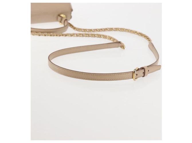 Borsa a Spalla Chain Vala in Pelle Salvatore Ferragamo 2 in 1 Rosa Oro Auth 144333 - vista 8