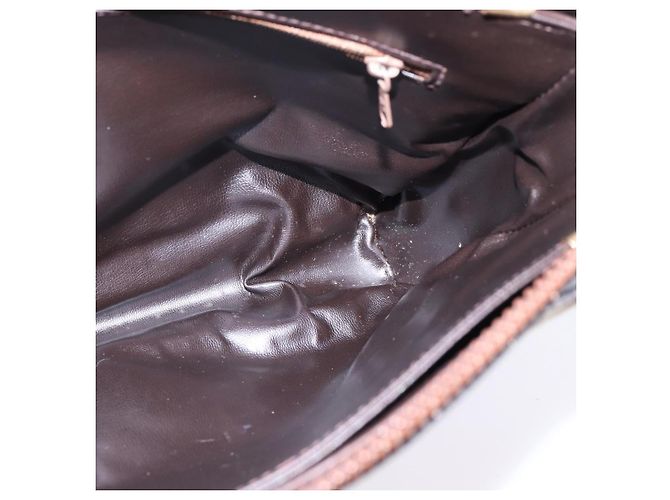 Céline Borsa a Spalla Celine C Sulky in Tela Marrone Oro Auth 145471 D'oro - vista 19