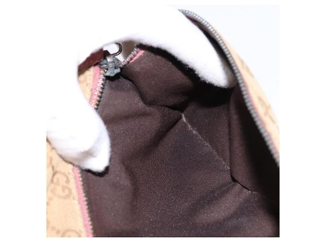 GUCCI GG Canvas Sherry Line Bauchtasche Beige Rosa Silber 28566 Auth 144532 Pink - Ansicht 19