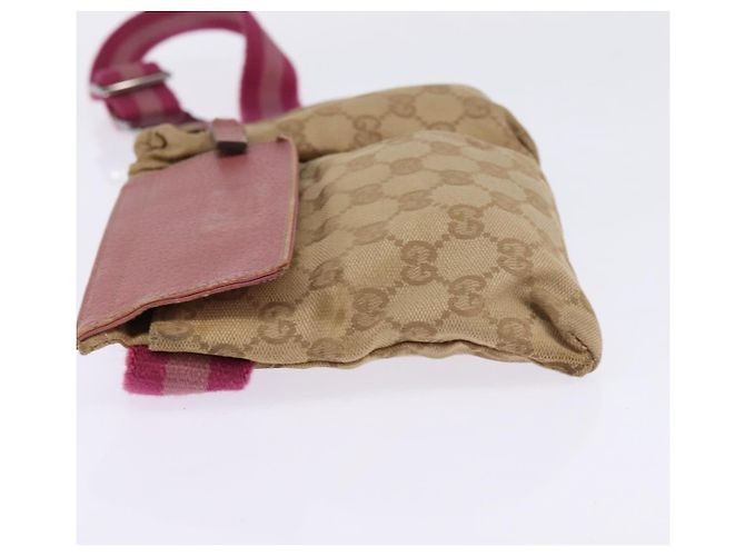 GUCCI GG Canvas Sherry Line Bauchtasche Beige Rosa Silber 28566 Auth 144532 Pink - Ansicht 3