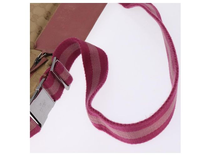 GUCCI GG Canvas Sherry Line Bauchtasche Beige Rosa Silber 28566 Auth 144532 Pink - Ansicht 7