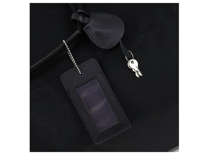 Borsa Boston PRADA Nylon 2way Nera Argento Auth 143770 Nero - vista 10