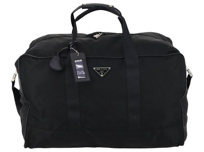 Borsa Boston PRADA Nylon 2way Nera Argento Auth 143770 Nero - vista 13