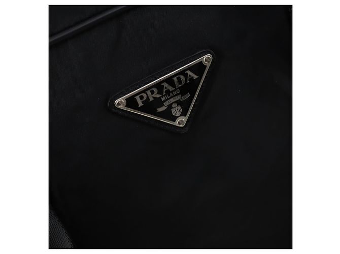 Borsa Boston PRADA Nylon 2way Nera Argento Auth 143770 Nero - vista 20