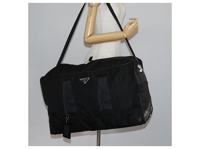 Borsa Boston PRADA Nylon 2way Nera Argento Auth 143770 Nero - vista 25