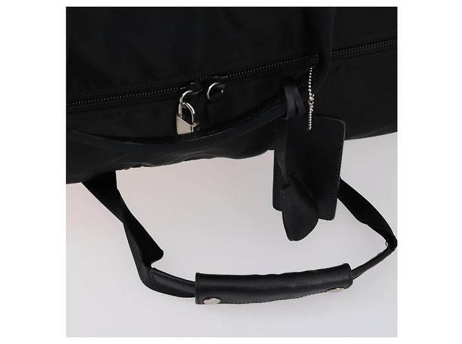 Borsa Boston PRADA Nylon 2way Nera Argento Auth 143770 Nero - vista 9