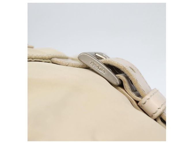 Borsa a Spalla PRADA Nylon Beige Argento Autentica 151497 - vista 14