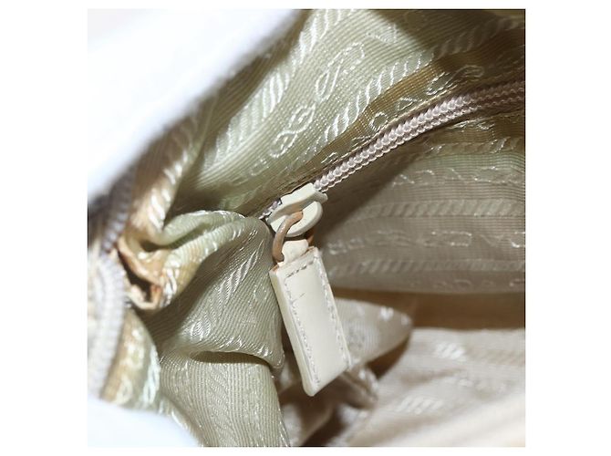 Borsa a Spalla PRADA Nylon Beige Argento Autentica 151497 - vista 19