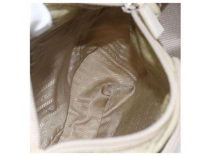 Borsa a Spalla PRADA Nylon Beige Argento Autentica 151497 - vista 21