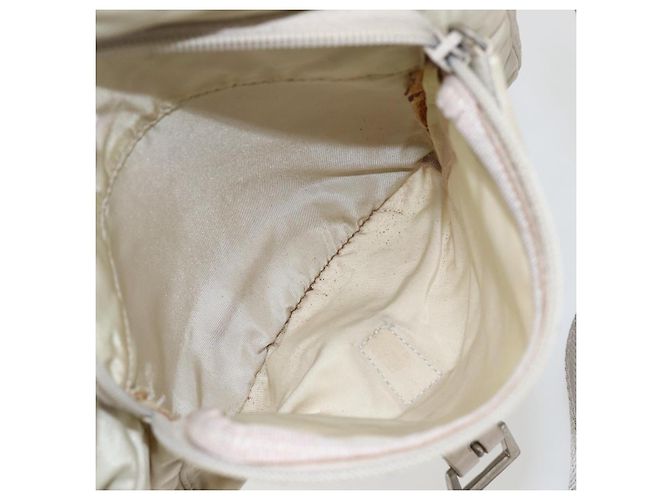 Borsa a Spalla PRADA Nylon Beige Argento Autentica 151497 - vista 24