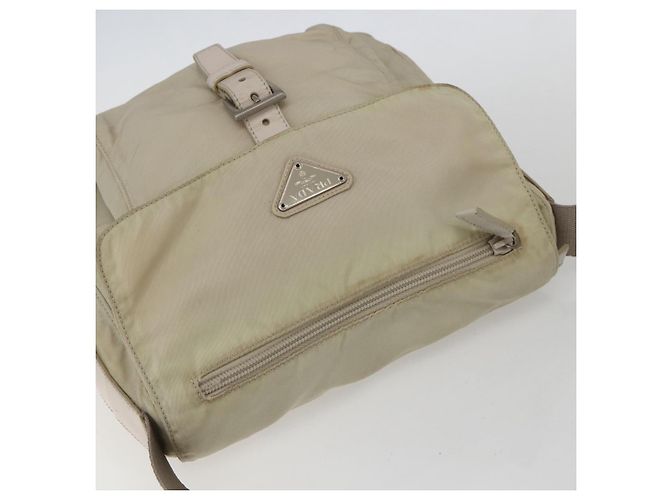 Borsa a Spalla PRADA Nylon Beige Argento Autentica 151497 - vista 6