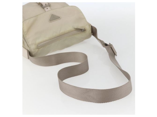 Borsa a Spalla PRADA Nylon Beige Argento Autentica 151497 - vista 7