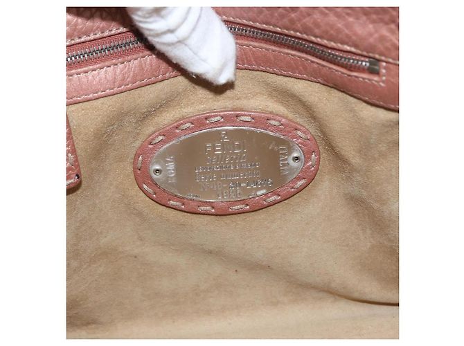 FENDI Selleria Mini Tote Tasche aus Leder Beige Silber Auth am9906 - Ansicht 15