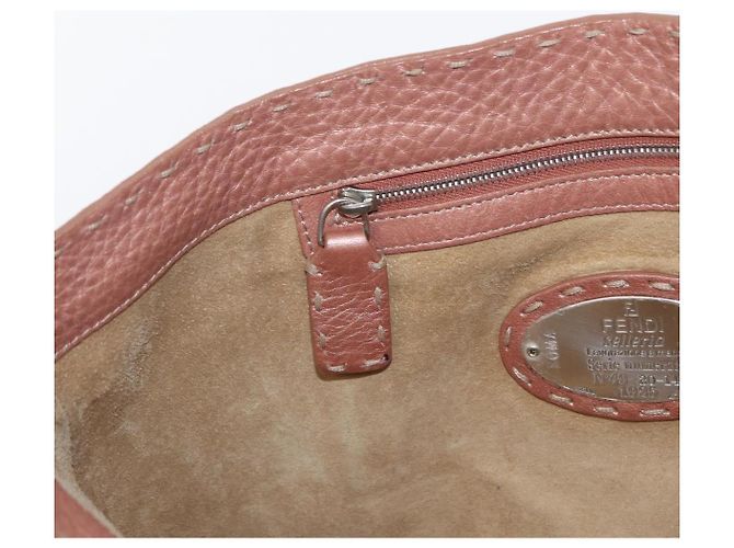 FENDI Selleria Mini Tote Tasche aus Leder Beige Silber Auth am9906 - Ansicht 19