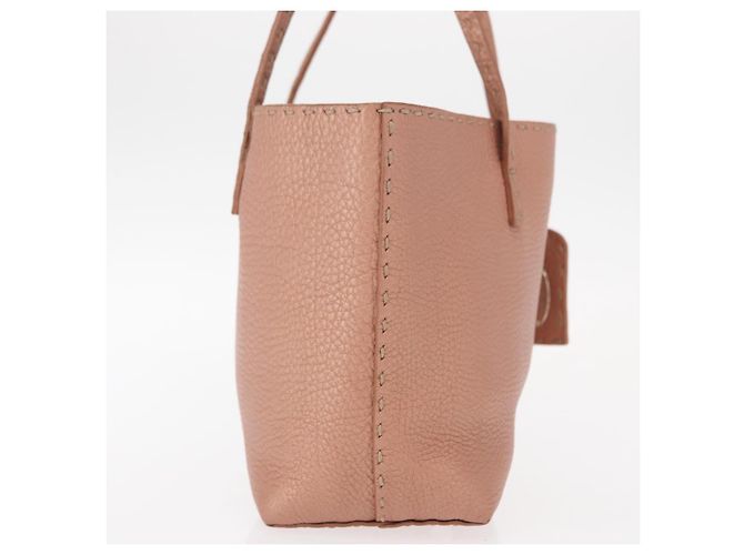 FENDI Selleria Mini Tote Tasche aus Leder Beige Silber Auth am9906 - Ansicht 5