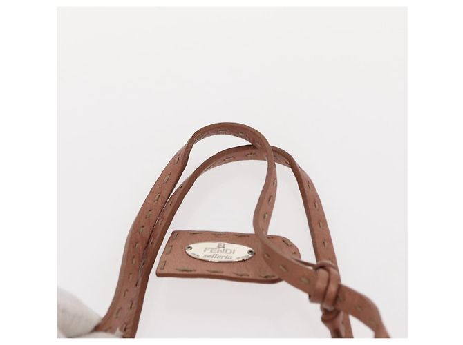 FENDI Selleria Mini Tote Tasche aus Leder Beige Silber Auth am9906 - Ansicht 8