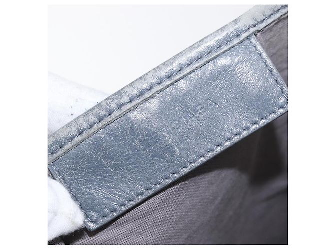 BALENCIAGA Navy Cabas M Hand Bag Canvas Leather White Silver 339936 Auth 152050 Silvery - view 17