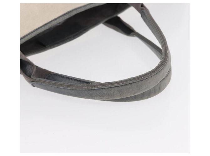 BALENCIAGA Navy Cabas M Hand Bag Canvas Leather White Silver 339936 Auth 152050 Silvery - view 8