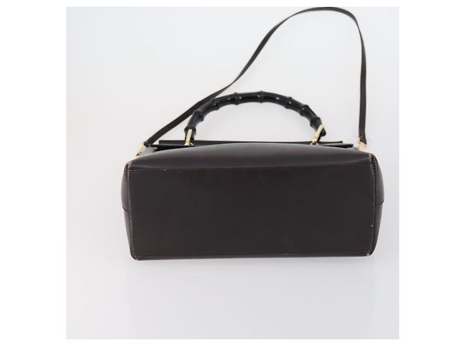 Borsa a mano in pelle GUCCI Bamboo 2way Marrone Oro 001 1886 Auth BA7787 D'oro - vista 11