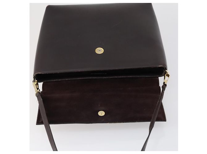 Borsa a mano in pelle GUCCI Bamboo 2way Marrone Oro 001 1886 Auth BA7787 D'oro - vista 23