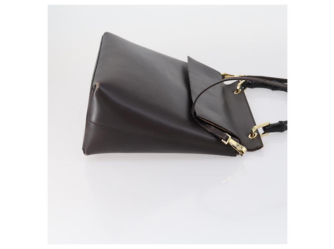 Borsa a mano in pelle GUCCI Bamboo 2way Marrone Oro 001 1886 Auth BA7787 D'oro - vista 4
