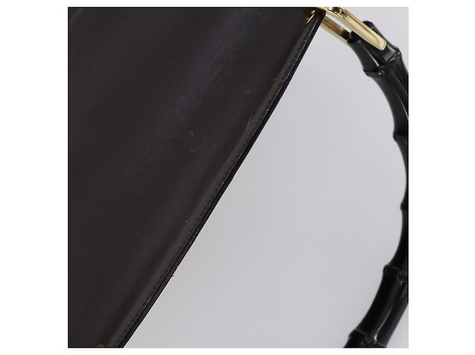 Borsa a mano in pelle GUCCI Bamboo 2way Marrone Oro 001 1886 Auth BA7787 D'oro - vista 6