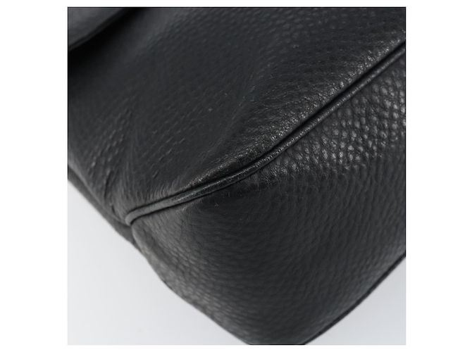 Borsa a Spalla Gancini in Pelle Nera e Argento Autentica Salvatore Ferragamo BA8229 Nero - vista 11