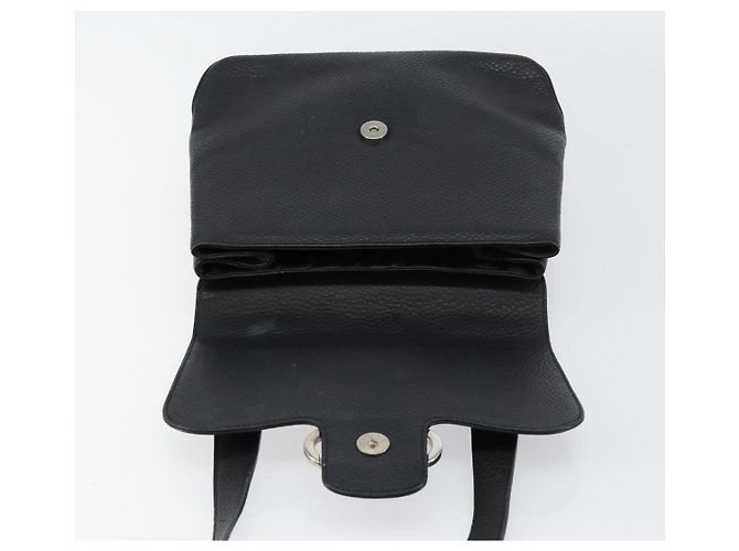 Borsa a Spalla Gancini in Pelle Nera e Argento Autentica Salvatore Ferragamo BA8229 Nero - vista 15