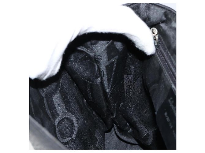 Borsa a Spalla Gancini in Pelle Nera e Argento Autentica Salvatore Ferragamo BA8229 Nero - vista 19