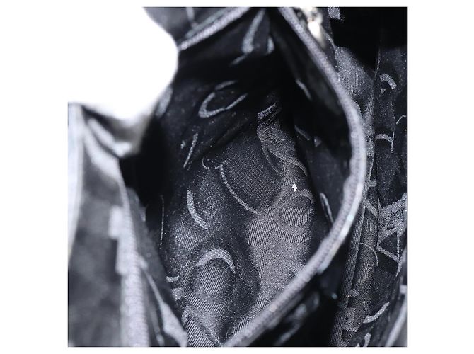 Borsa a Spalla Gancini in Pelle Nera e Argento Autentica Salvatore Ferragamo BA8229 Nero - vista 21