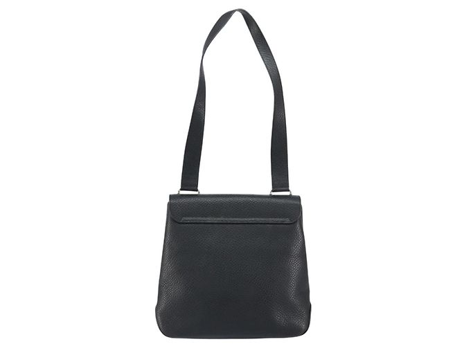 Borsa a Spalla Gancini in Pelle Nera e Argento Autentica Salvatore Ferragamo BA8229 Nero - vista 3