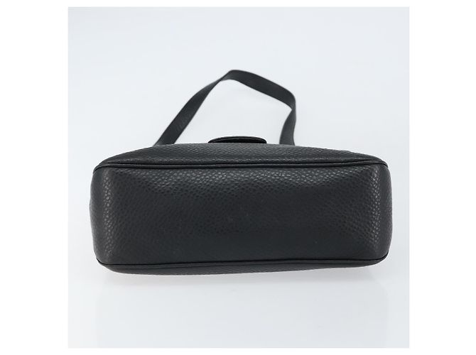 Borsa a Spalla Gancini in Pelle Nera e Argento Autentica Salvatore Ferragamo BA8229 Nero - vista 9