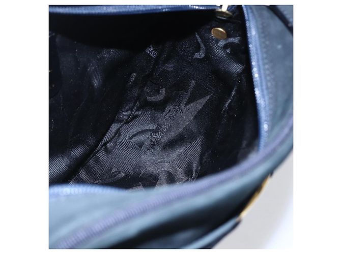 Borsa a Spalla Vala in Pelle Blu Navy e Oro Auth BA7533 di Salvatore Ferragamo D'oro - vista 18