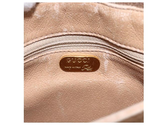 Borsa a spalla GUCCI GG Plus Supreme PVC Beige Oro Auth ep11969 D'oro - vista 10