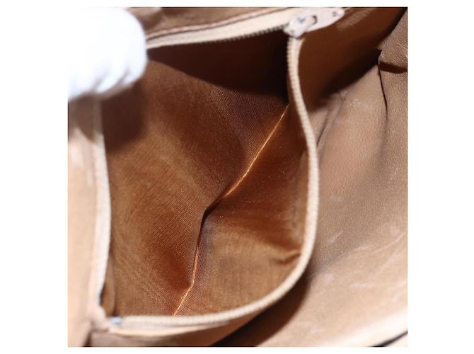 Borsa a spalla GUCCI GG Plus Supreme PVC Beige Oro Auth ep11969 D'oro - vista 12