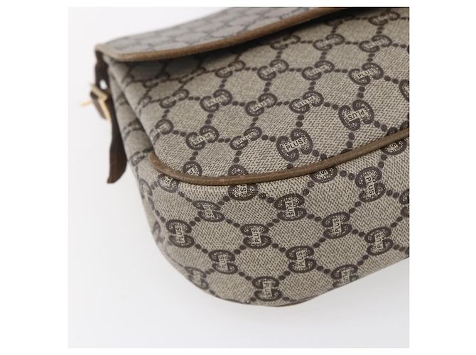 Borsa a spalla GUCCI GG Plus Supreme PVC Beige Oro Auth ep11969 D'oro - vista 14