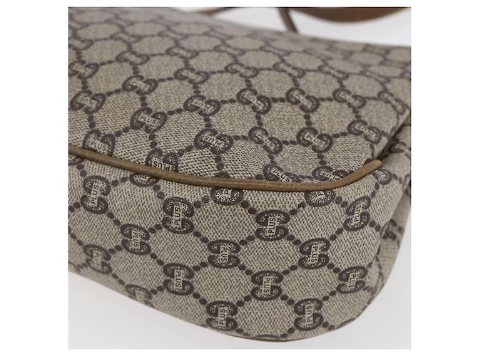 Borsa a spalla GUCCI GG Plus Supreme PVC Beige Oro Auth ep11969 D'oro - vista 15